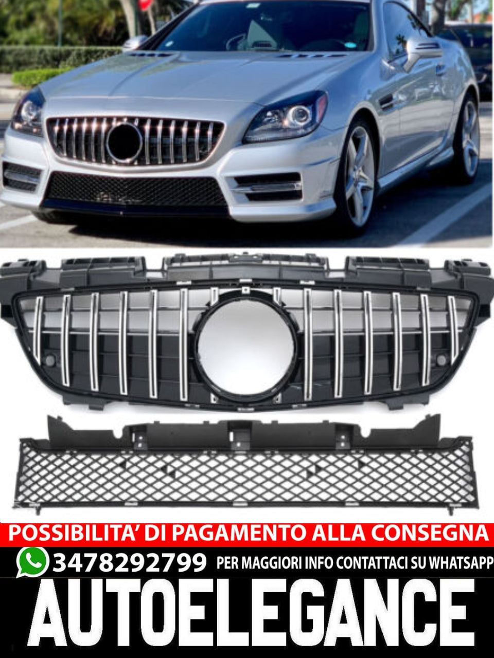 Griglia sportiva per Mercedes R172 SLK 2011-2015 PANAMERICANA AMG GT