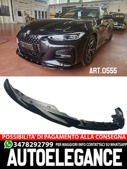 SPLITTER  adatto BMW SERIE 4 G22 G23 PARAURTI ANTERIORE NERO LUCIDO PARAURTI M