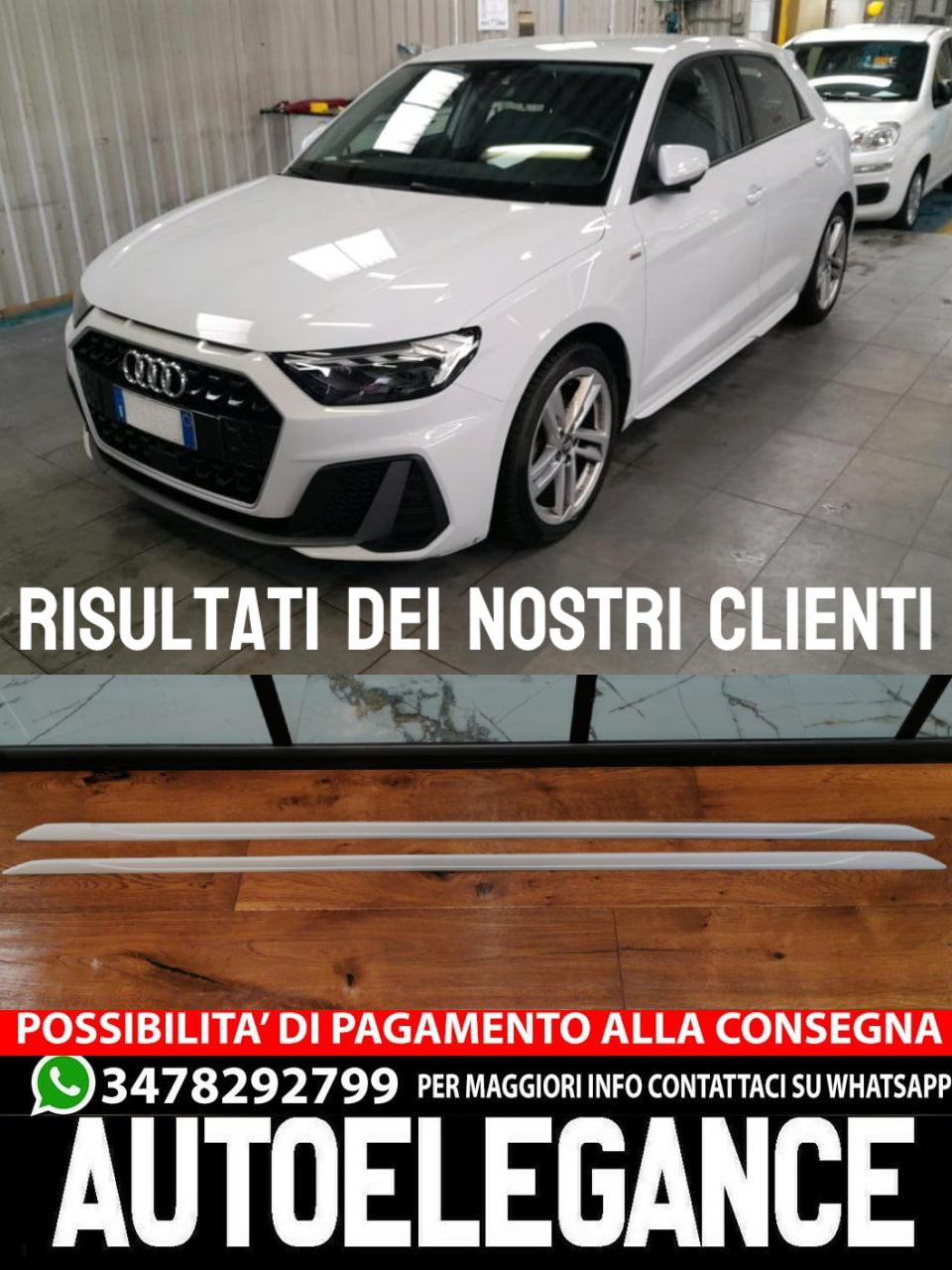 Minigonne adatto per Audi A1GB anno 2018+ abs