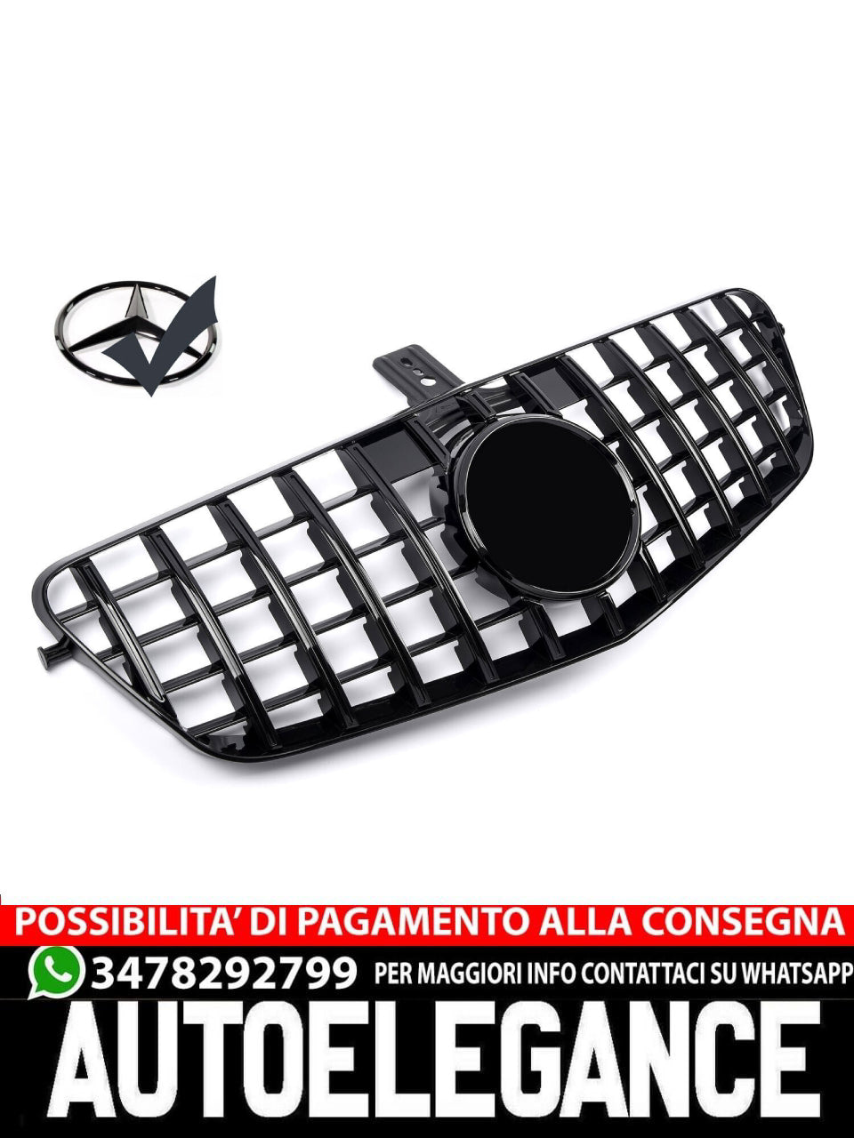 Grille for Mercedes W212 S212 2009-2013 CHROME PANAMERICAN 