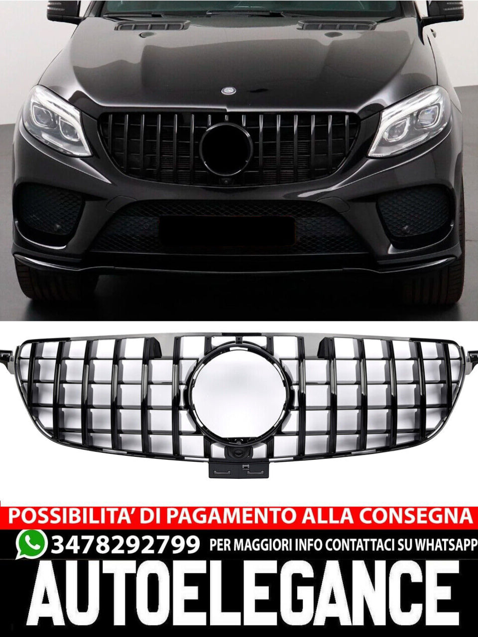 Griglia sportiva per Mercedes W166 GLE 2015- PANAMERICANA AMG GT OPTIK