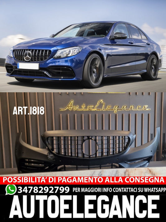 FRONT BUMPER SUITABLE FOR MERCEDES-BENZ C-CLASS W205 2019-2021 LOOK C63 