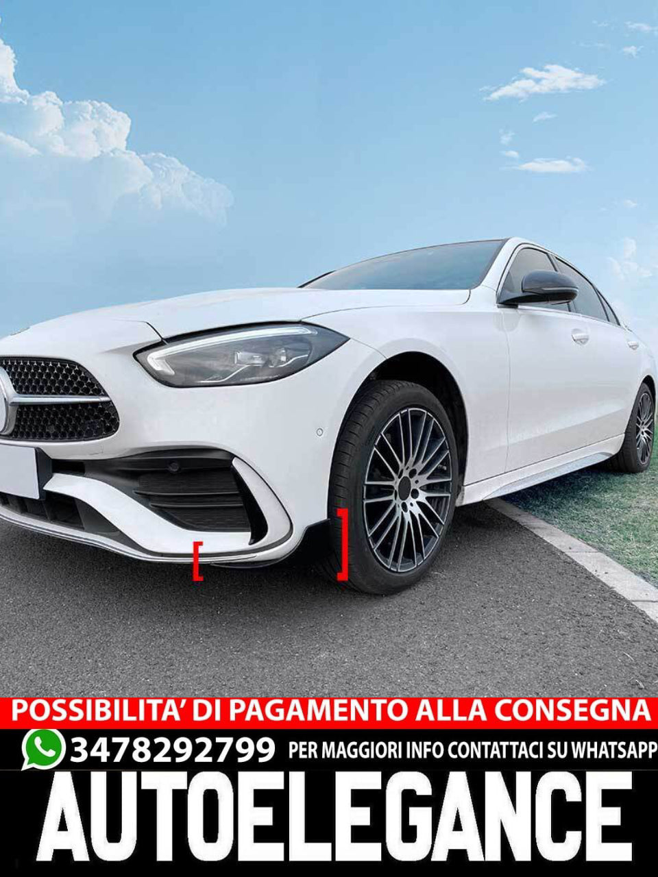AMG OTTICA FLICS AERO FLAPS ANTERIORI NERO ADATTO PER MERCEDES W206 CLASSE C