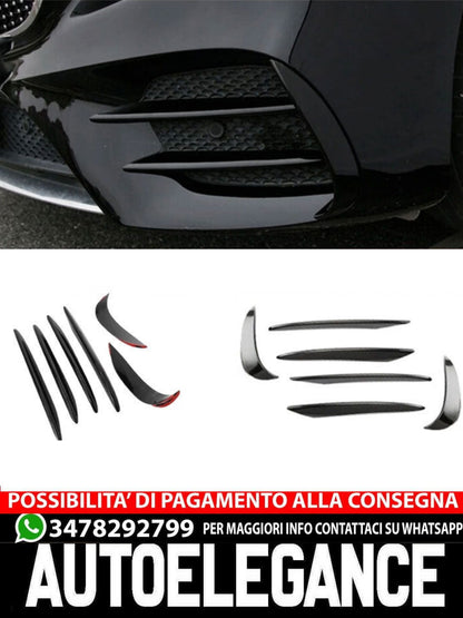 AERO FLAPS ANTERIORI NERO ADATTO PER MERCEDES W213 A238 CLASSE E AMG LINE
