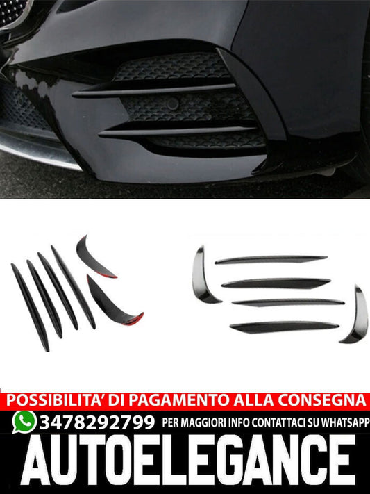 AERO FLAPS ANTERIORI NERO ADATTO PER MERCEDES W213 A238 CLASSE E AMG LINE