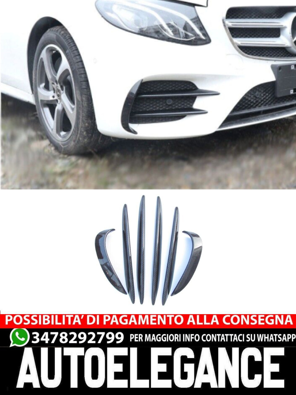 AERO FLAPS + FINS adatto per MERCEDES W213 A238 CLASSE E AMG LINE