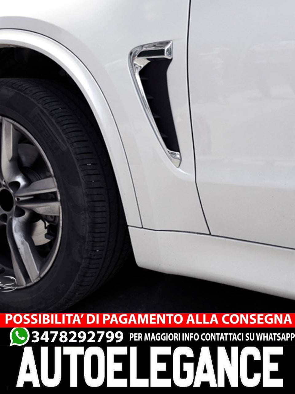 Parafango prese aria branchie M-OPTIK nero cromo ADATTO per BMW X5 F15