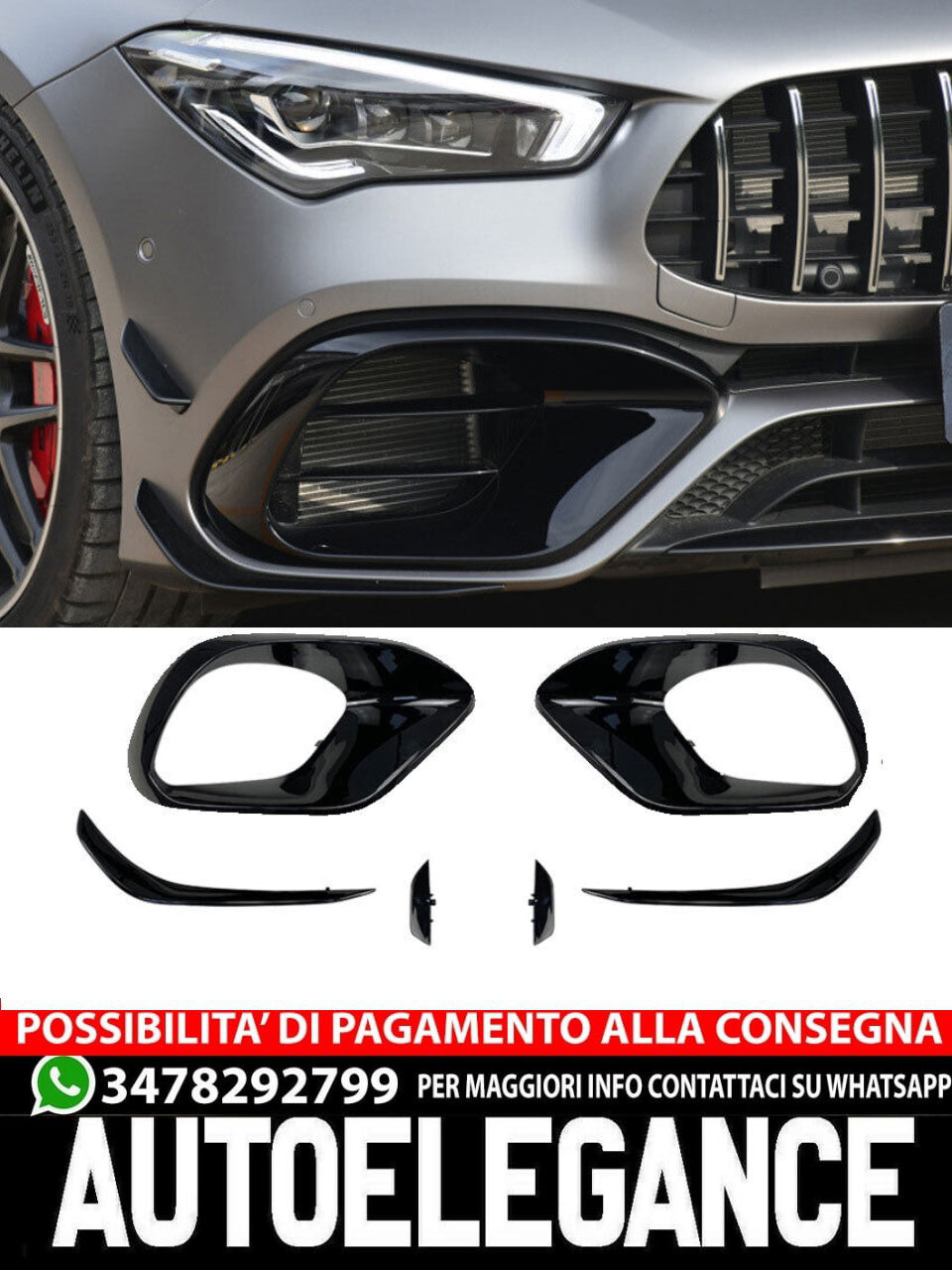 AERO FLAPS + PRESE ARIA adatto per MERCEDES C118 CLASSE CLA 45 AMG