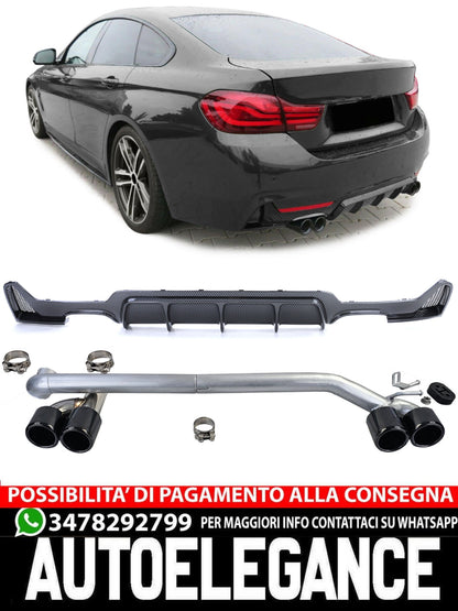 Diffusore posteriore lucido+look sportivo terminale di scarico adatto per BMW