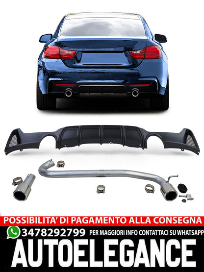 Carbon rear diffuser + 440 look exhaust pipe suitable for BMW 