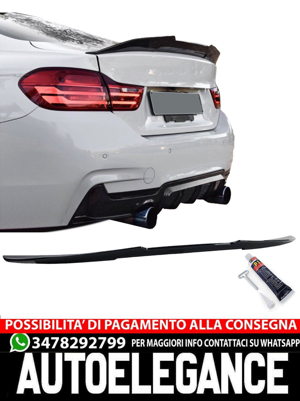 Rear Spoiler Ducktail Carbon Look Suitable for BMW 4 Series F32 Coupe 2013-20 