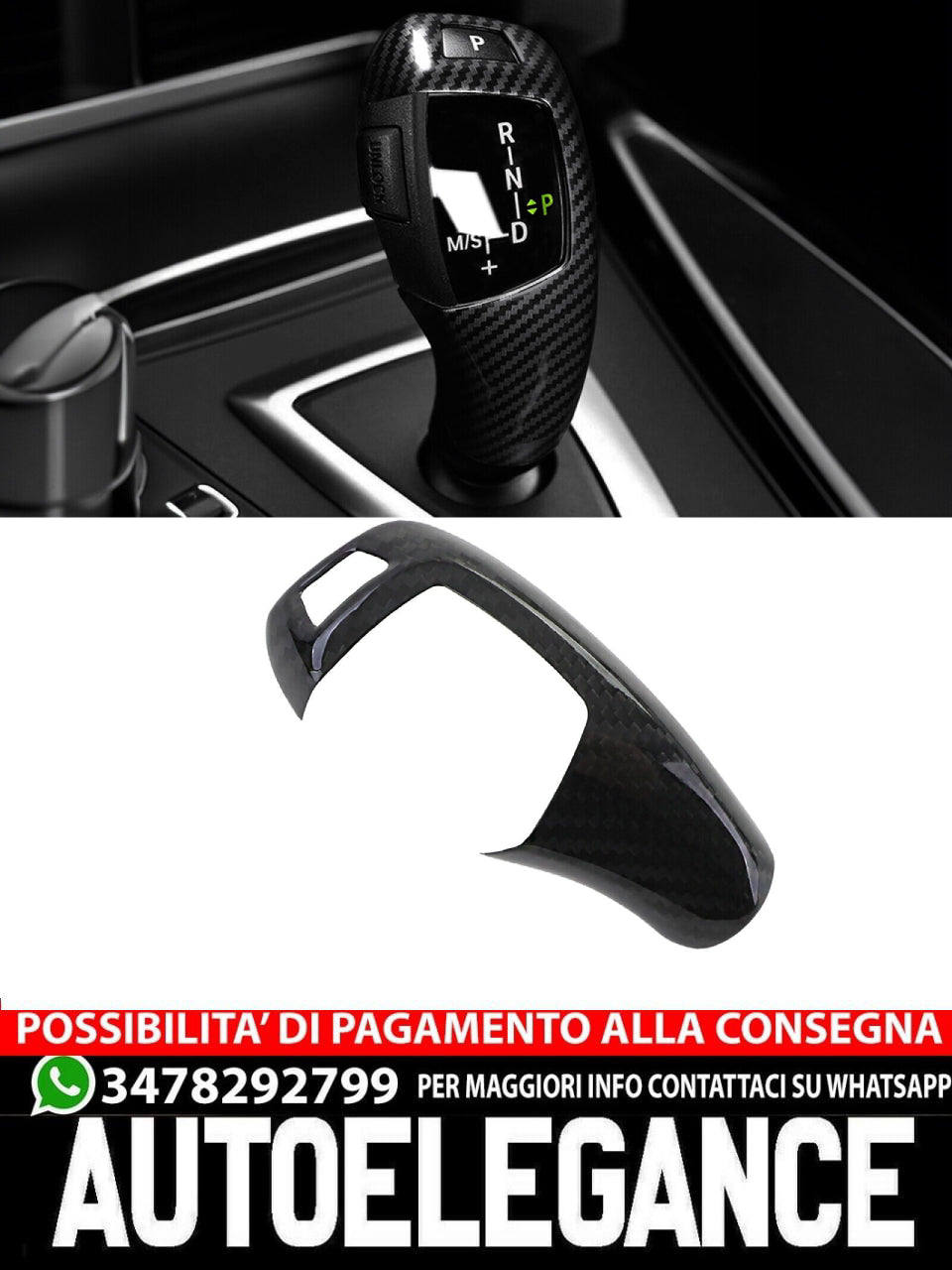 Pomello del cambio automatico con copertura in vero carbonio adatto alla serie 4 BMW F32 F33 F36 2013-2021