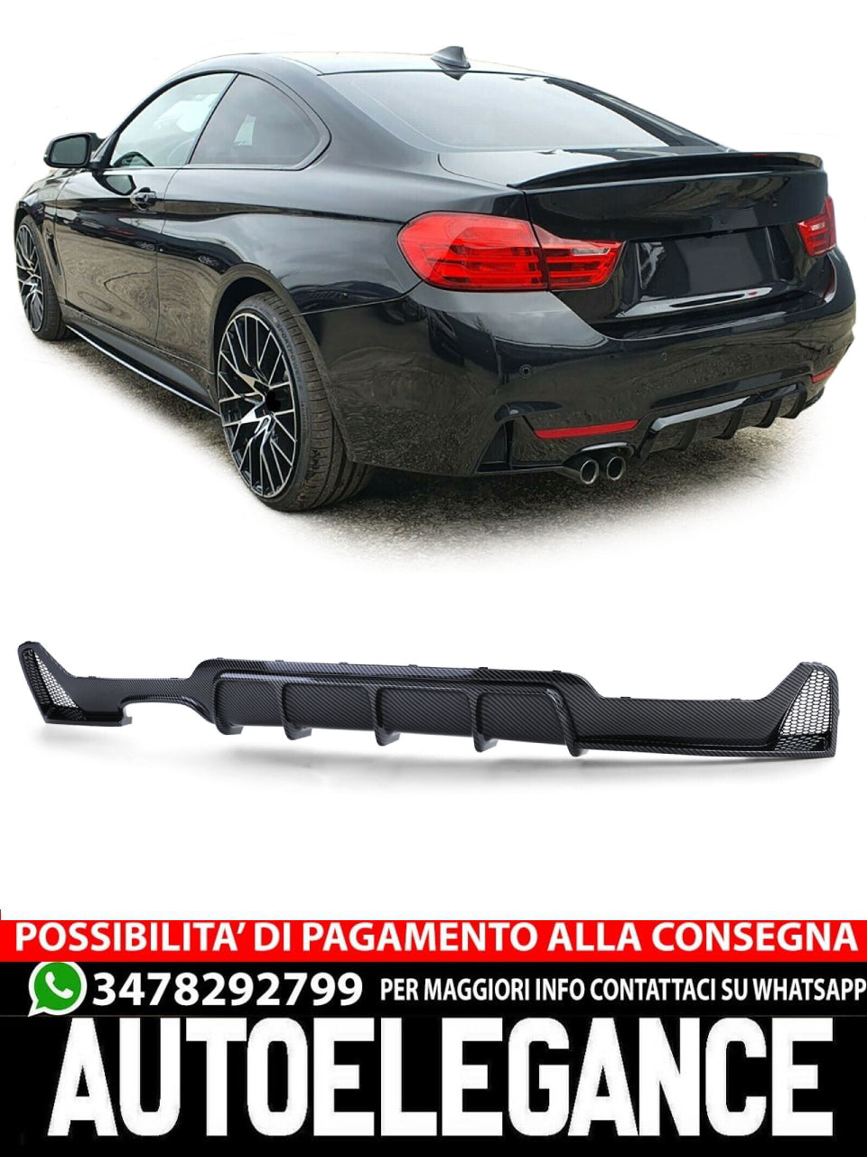High Performance Carbon Rear Diffuser Suitable for BMW 4 Series F32 F33 F36 425 428 430 