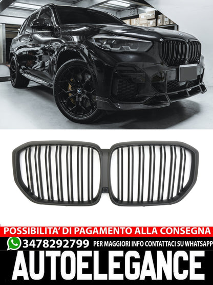 GRIGLIA DOPIA STAFFA NERO OPACO ADATTA PER BMW X5 G05 2018-2023