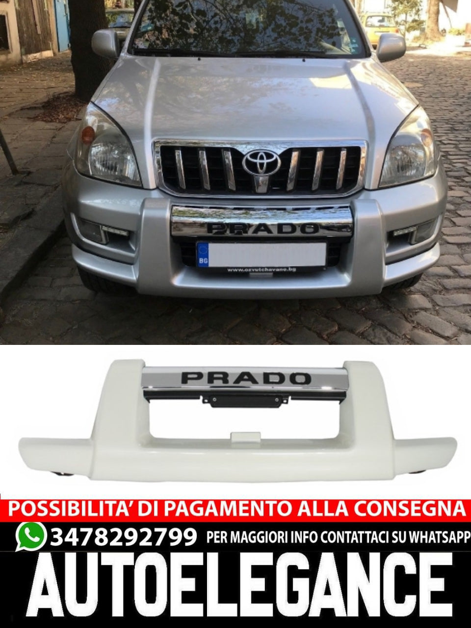 Protezione paraurti anteriore Add-On adatto per Toyota Land Cruiser FJ120 (2003-2008)