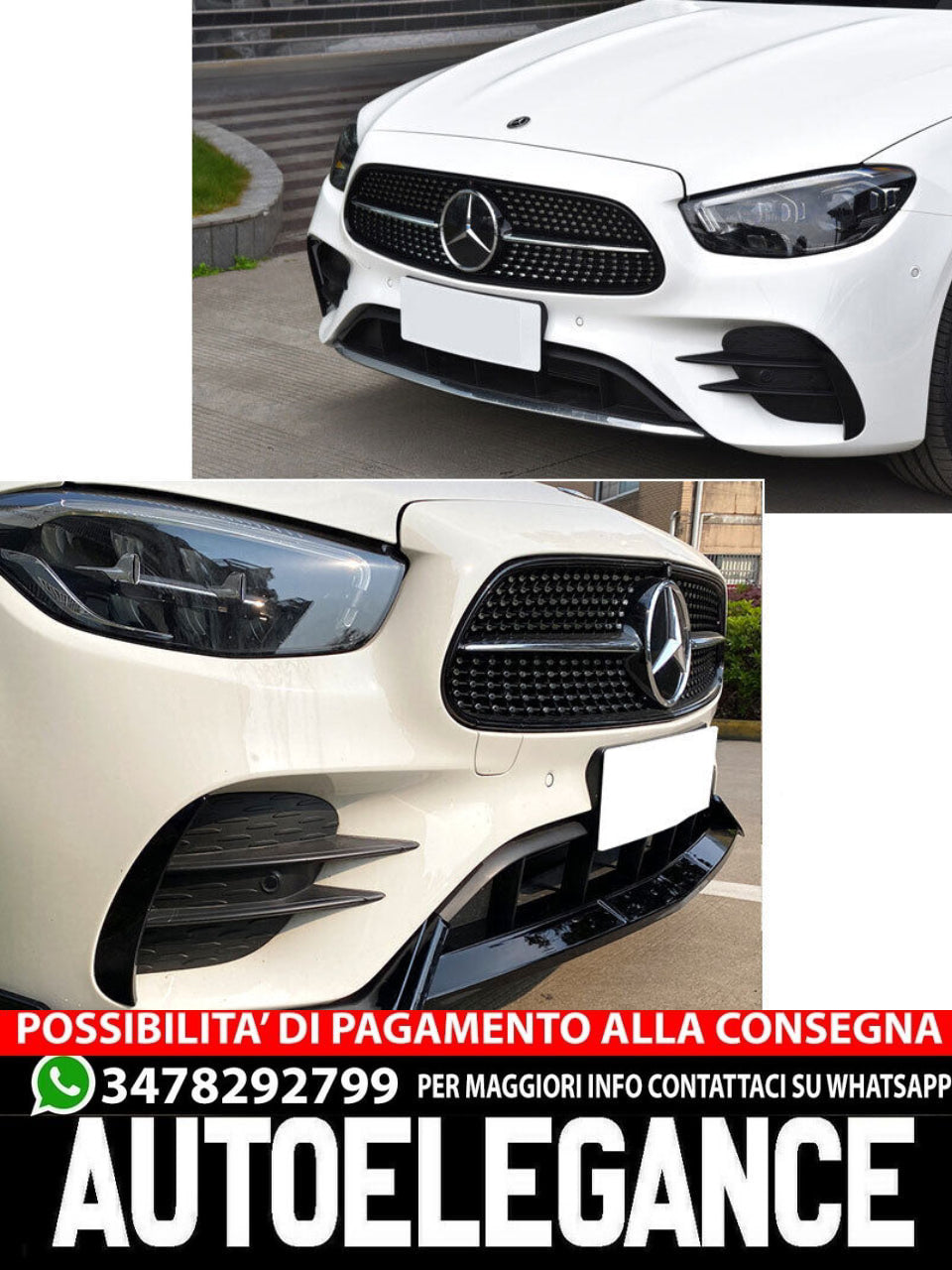 Splitter labbro spoiler anteriore adatto per Mercedes W213 + C238 AMG Line