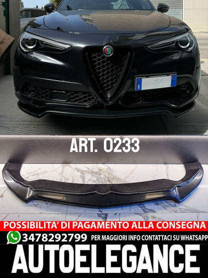 SPLITTER ADATTO PER ALFA ROMEO STELVIO LOOK NERO LUCIDO DESIGN SPORTIVO