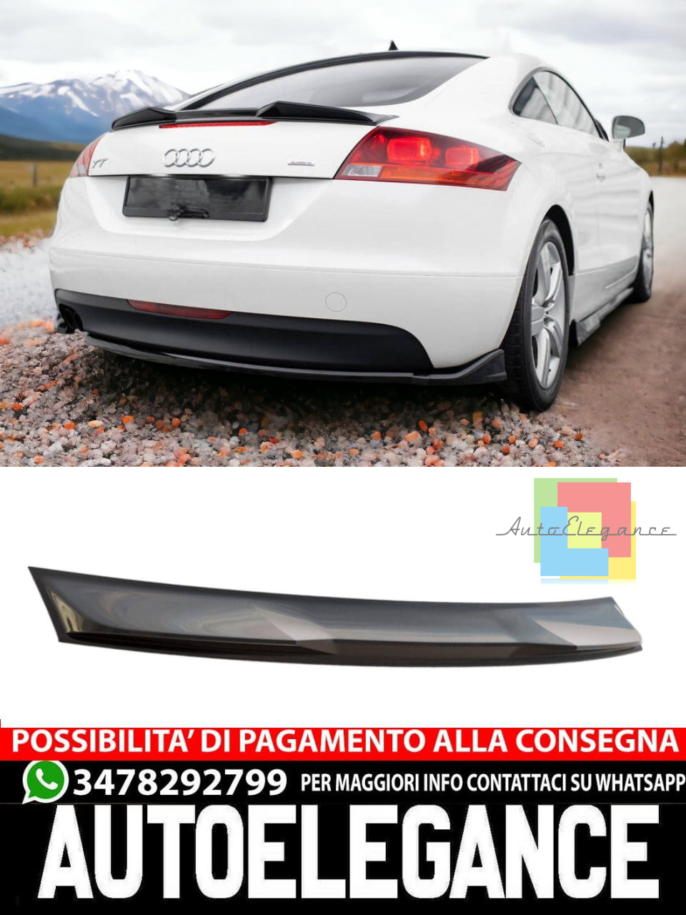 REAR SPOILER SUITABLE FOR AUDI TT 8J 2006 - 2010
