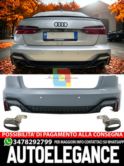 Paraurti posteriore adatto per Audi A6 C8 4K Sedan (dal 2018 in poi) RS Design