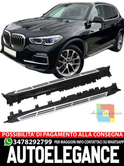 Pedane in alluminio con strisce in gomma antiscivolo adatte per BMW X5 G05
