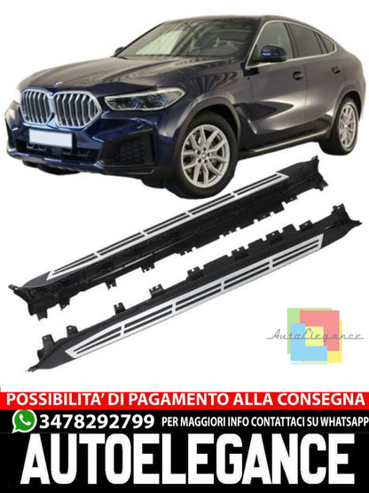 Pedane in alluminio con strisce in gomma antiscivolo adatte per BMW X6 G06