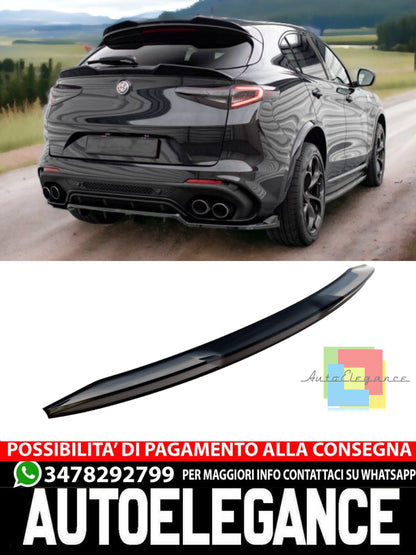 SPOILER COFANO ADATTA A ALFA ROMEO STELVIO SPORTIVO IN ABS NERO LUCIDO VELOCE ..