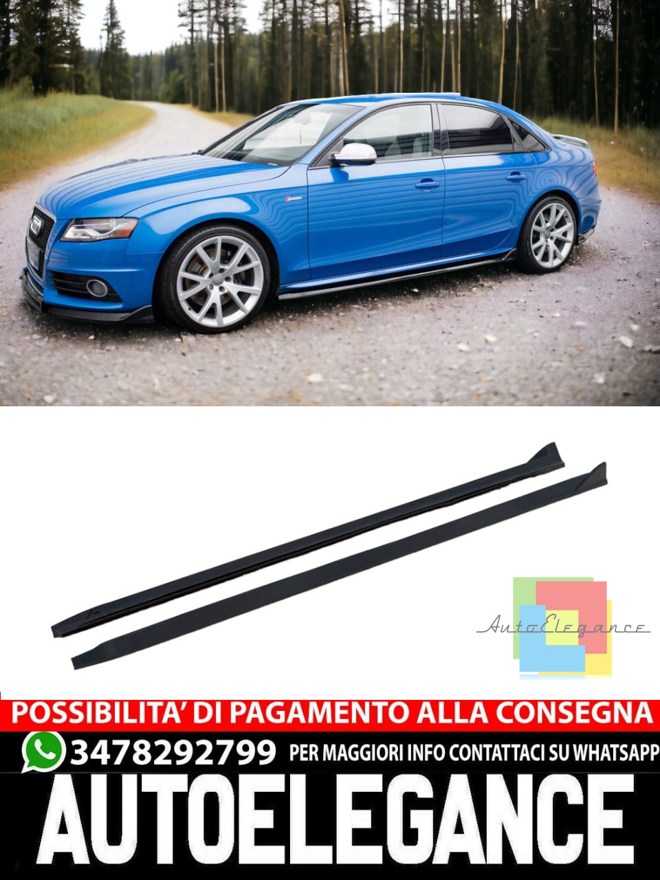 SIDE SKIRTS SUITABLE FOR V.4 AUDI A4 / A4 S-LINE / S4 B8