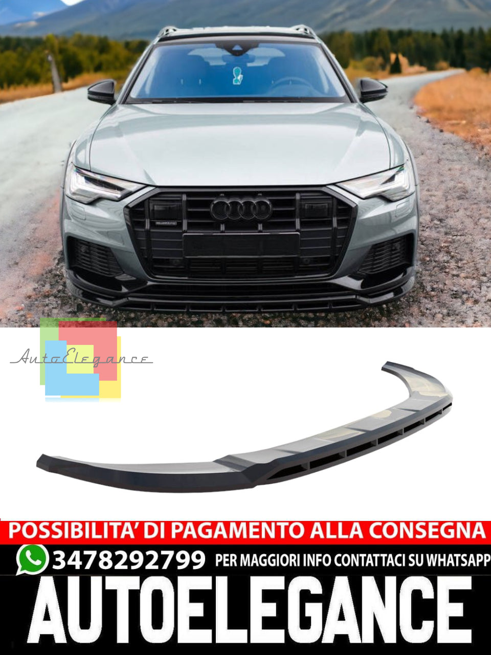 SPLITTER ANTERIORE ADATTO PER AUDI A6 ALLROAD C8