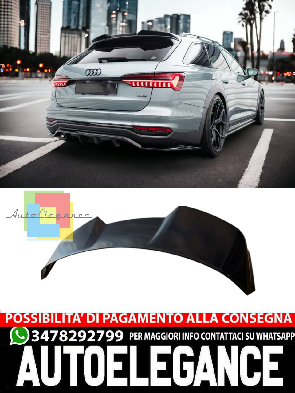 3D SPOILER SUITABLE FOR AUDI A6 AVANT / A6 ALLROAD / A6 S-LINE AVANT / S6 AVANT C8