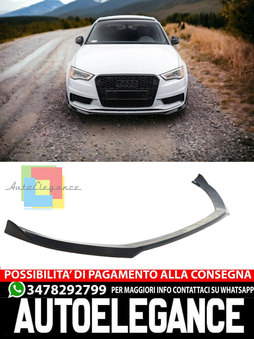 SPLITTER V.2 ADATTO PER AUDI A3 SEDAN 8V