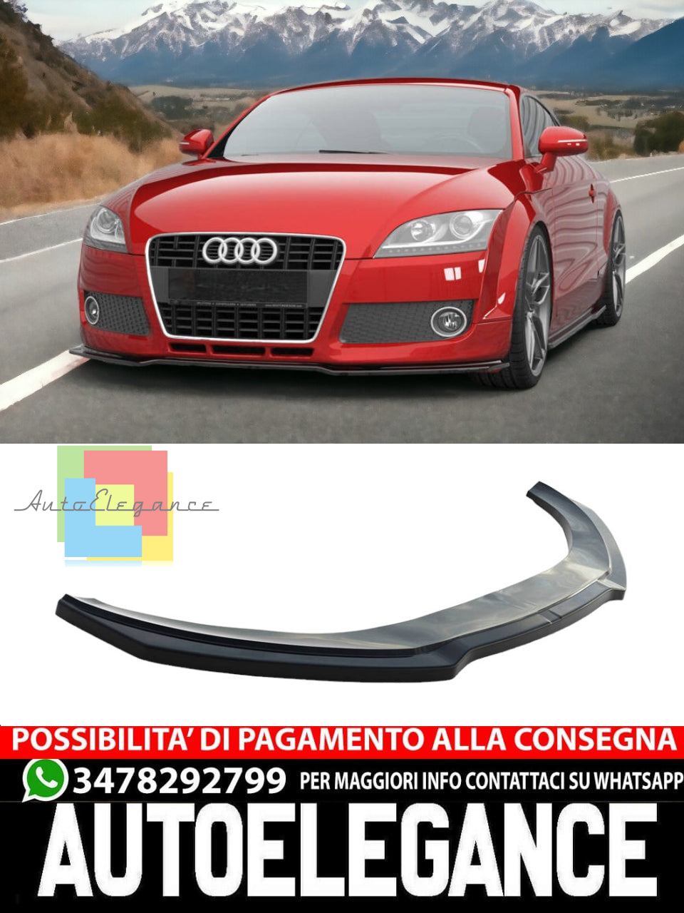 SPLITTER ANTERIORE V.2 ADATTO PER AUDI TT 8J