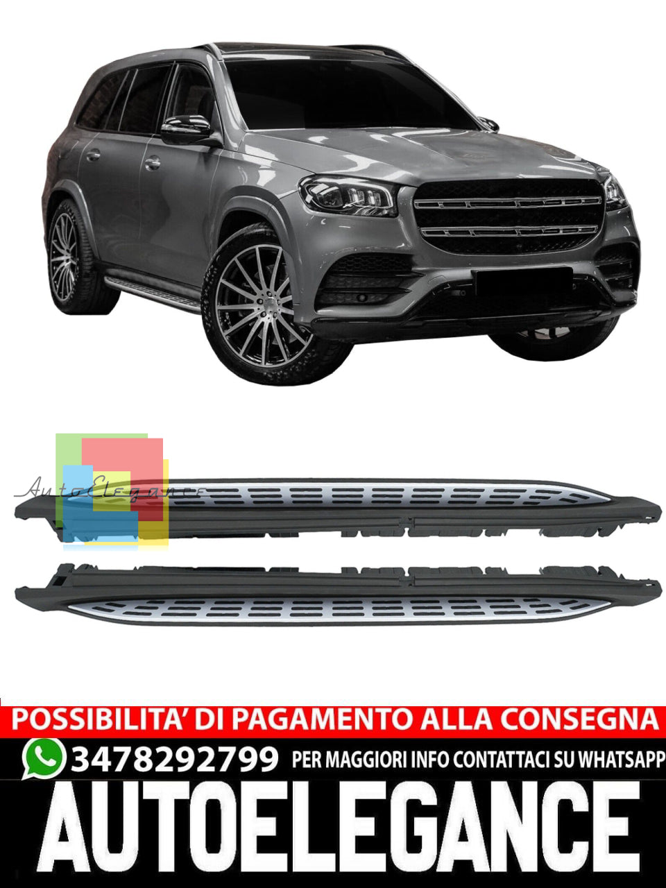 PEDANE LATERALE SOTTOPORTA SPEDIZIONE GRATUITA per MERCEDES GLS X167 dal 2020