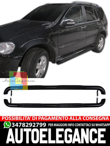 BLACK SIDE STEPS INOX for MERCEDES ML W163 1998-2005 