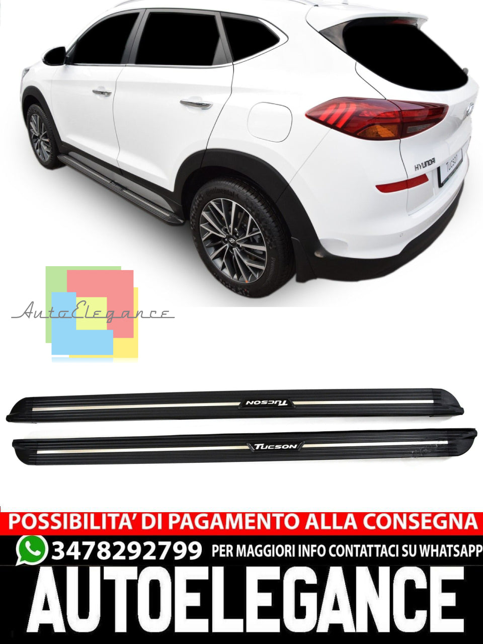 SIDE STEPS DOOR SILL BLACK DESIGN SUITABLE FOR HYUNDAI TUCSON 2015-9/2020 