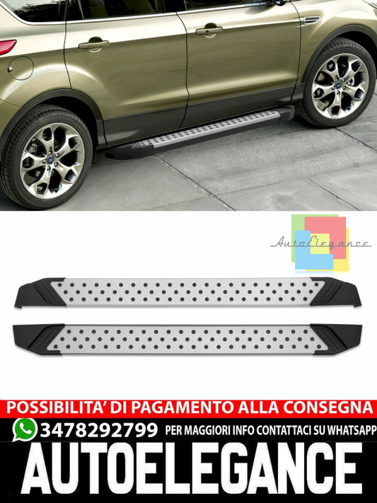 RIVAL Pedane Laterale Sottoporta Alluminio per Ford Kuga 2008-2013 Advanced