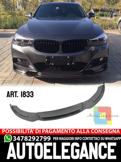 SPLITTER ADATTO PER BMW SERIE 3 GT F34 2012+ MSPORT LOOK HAMMAN NERO LUCIDO