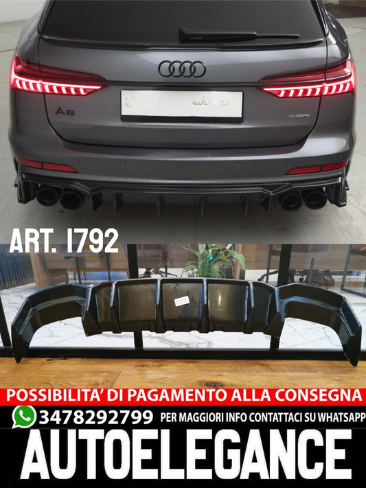 DIFFUSER SUITABLE FOR AUDI A6 C8 2018+ SLINE S6 GLOSS BLACK 