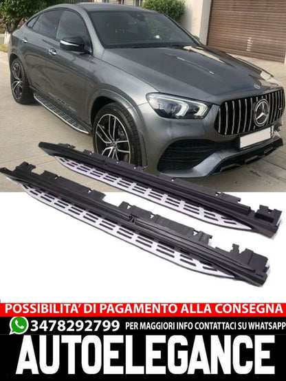 Aluminum running boards with non-slip rubber - Side Steps suitable for Mercedes C16 
