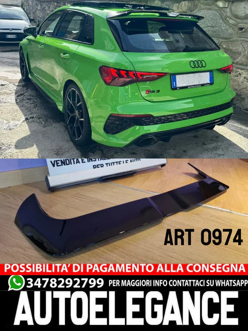 SPOILER SUITABLE FOR AUDI A3 8Y 2020+ GLOSSY BLACK LOOK SPORTY DESIGN
