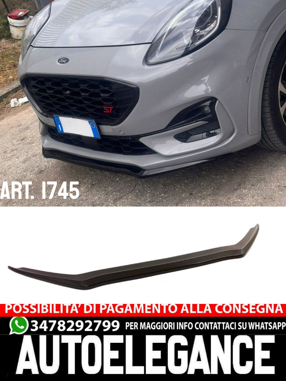 SPLITTER SUITABLE FOR PUMA ST-LINE 2019+ GLOSSY BLACK 