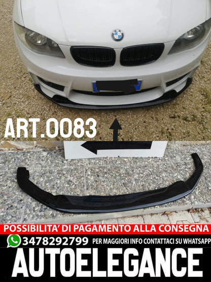 LAMA PER BMW SERIE 1 E81 E87 E82 E88 M1 SPLITTER PARAURTI ANTERIORE NERO LUCIDO.