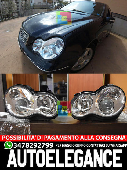 Set of headlights suitable for Mercedes W203 chrome 