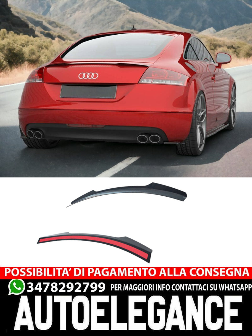 SPOILER POSTERIORE ADATTO PER AUDI TT 8J