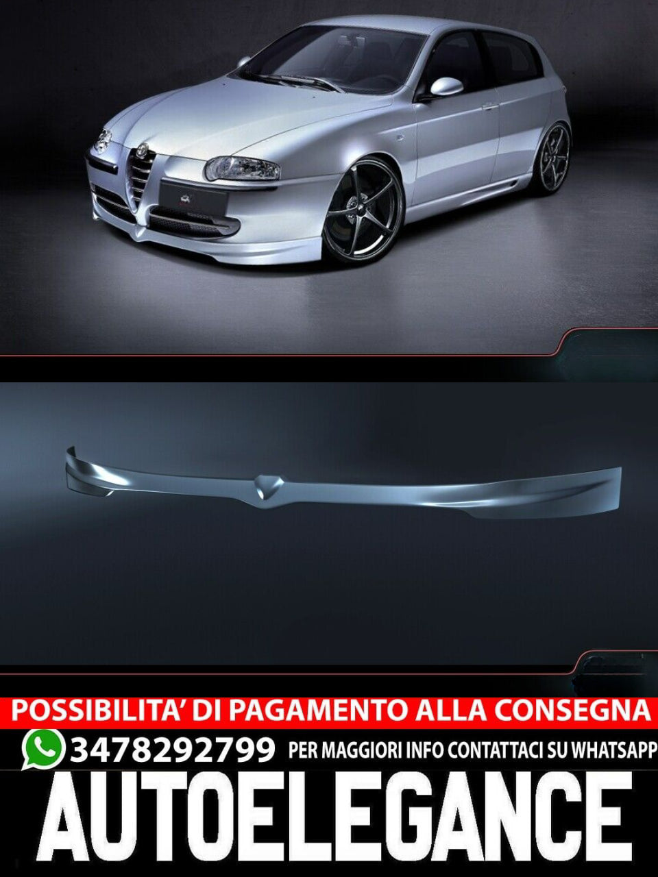 Rear Bumper Spoiler/Diffuser suitable for Alfa Romeo 147 