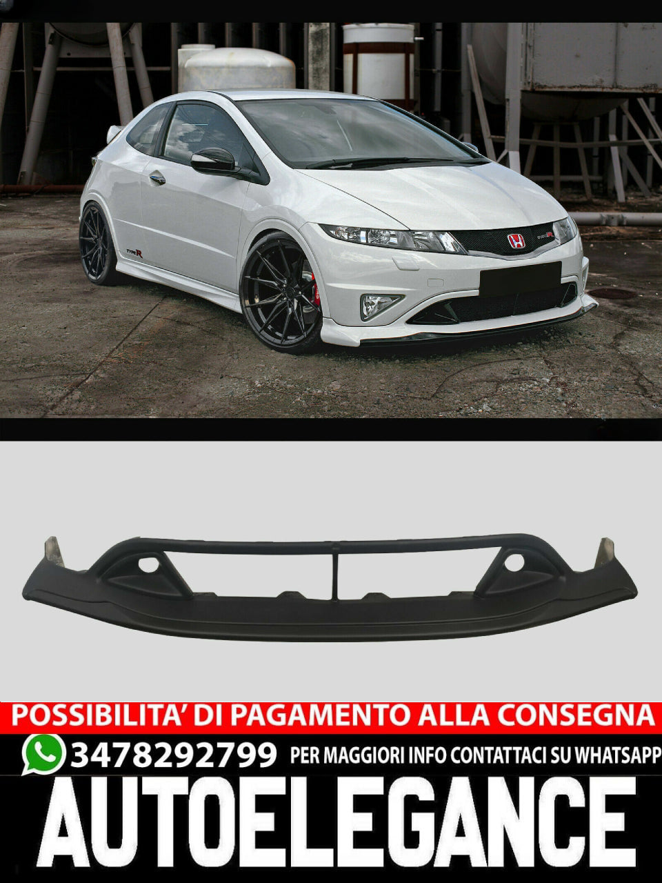 Rear Bumper Spoiler/Diffuser Fit For Honda Civic UFO VIII 2006-2011 