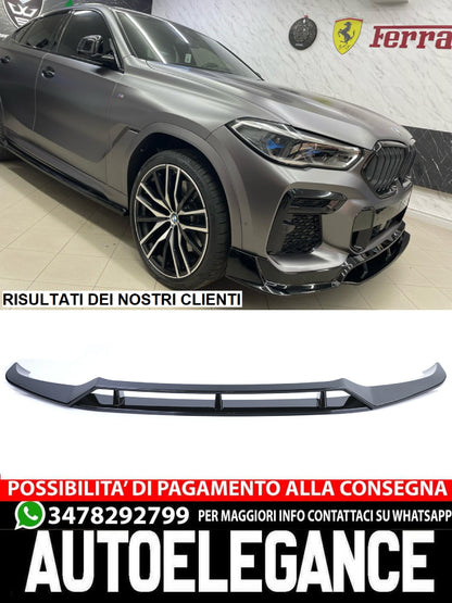 Splitter Anteriore Ottica Nero Lucido adatto per BMW X6 G06 dal 19