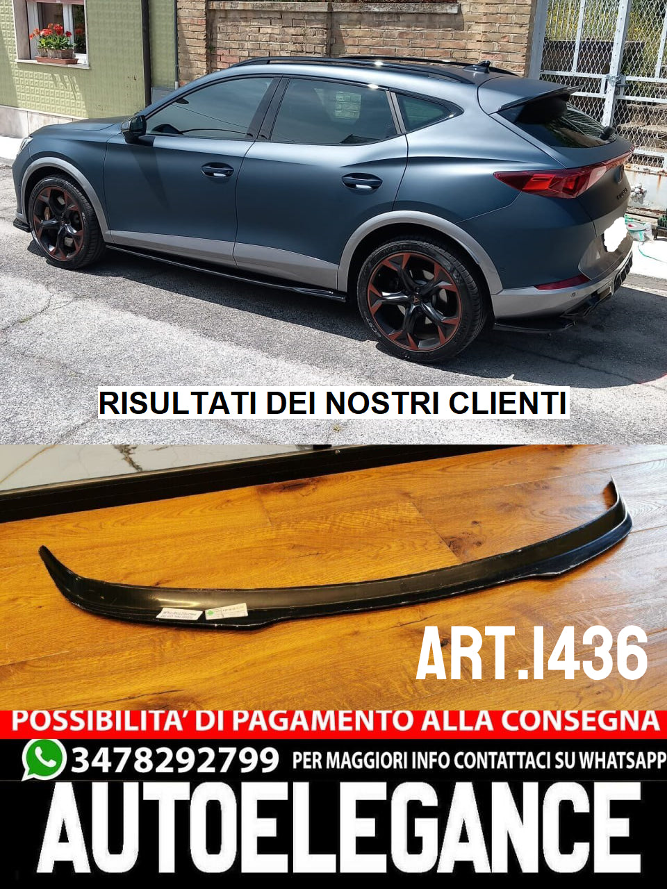 ALA AGGIUNTIVA ADATTA PER CUPRA FORMENTOR 2020+ NERO LUCIDO LOOK SPORTIVO