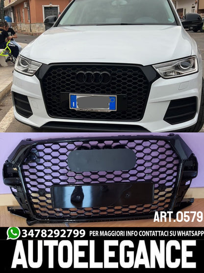 GRIGLIA ANTERIORE AUDI Q3 2016-2019 CALANDRA RSQ3 BORDO NERO NIDO D'APE