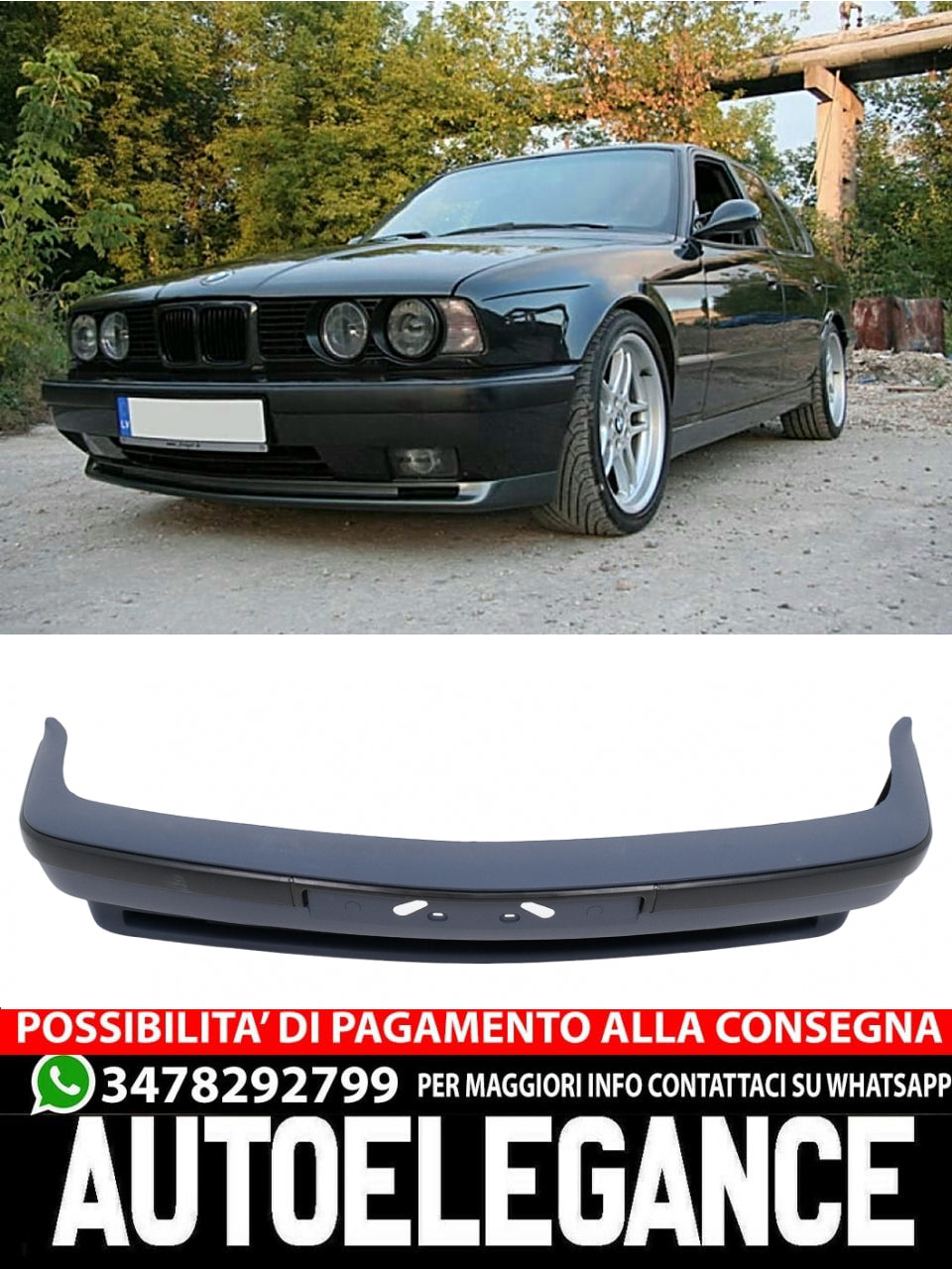 Front bumper suitable for BMW 5 Series E34 (1987-1995) M5 Design 
