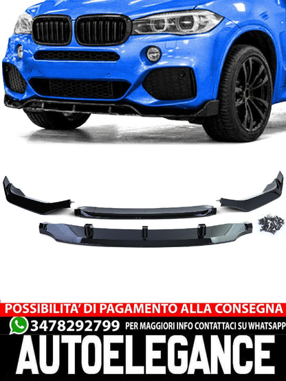Spoiler anteriore con labbro performance look nero lucido adatto per BMW X5 F15